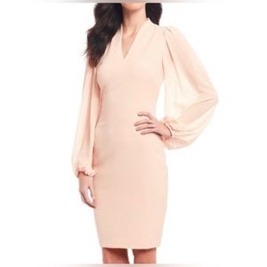 Vince Camuto Dress Womens Pleated Above Knee V Neck Cocktail dress